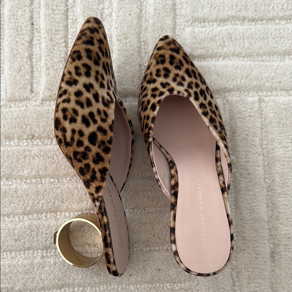 Loeffler Randall Brown Leopard Mules Juno Mule
